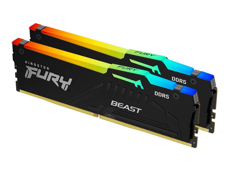 Kingston FURY Beast RGB - DDR5 - kit - 64 GB: 2 x 32 GB - DIMM 288-pin - 6400 MHz / PC5-51200 - unbuffered