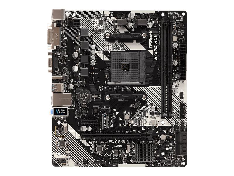 ASRock Mainboard B450M-HDV R4.0 - micro ATX - Socket AM4 - AMD B450