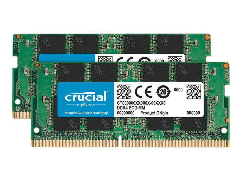 Crucial - DDR4 - kit - 16 GB: 2 x 8 GB - SO-DIMM 260-pin - unbuffered