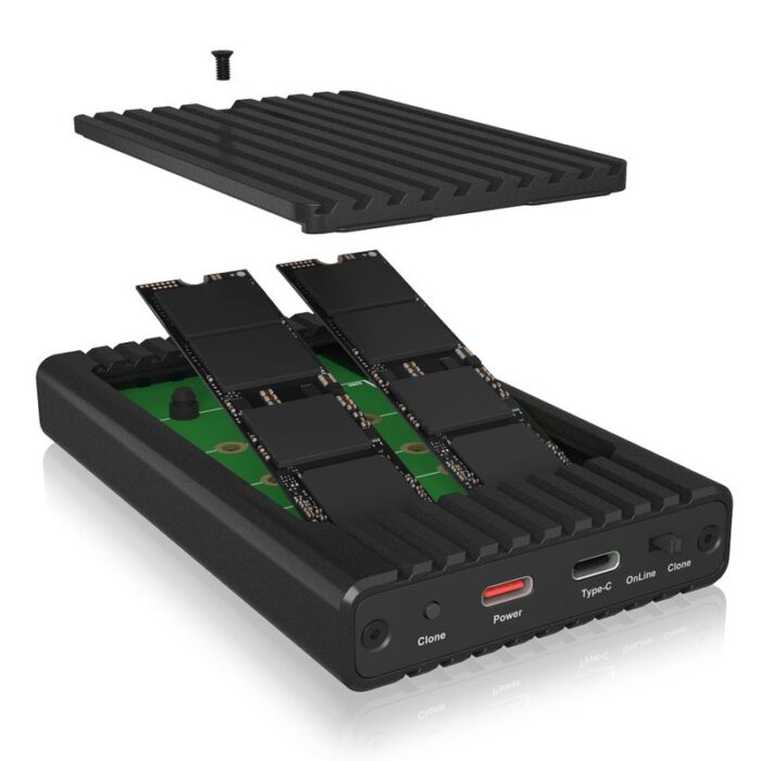 ICY BOX Enclosure for two NVMe SSDs - with clone function - Afbeelding 5