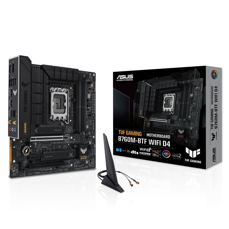 ASUS Mainboard TUF GAMING B760M-BTF WIFI D4 - Micro ATX - Socket Intel LGA 1700 - Intel B760