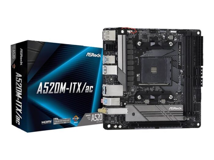 ASRock Mainboard A520M-ITX/ac - Mini-ITX - Socket AM4 - AMD A520 - Afbeelding 2