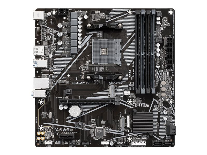 Gigabyte Motherboard B550M K - Micro ATX - Socket AM4 - AMD B550