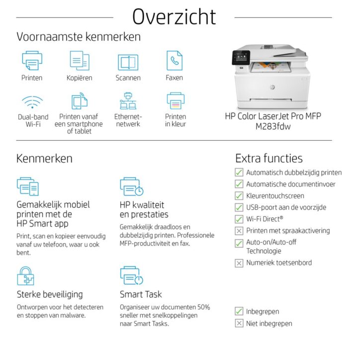HP Color LaserJet Pro MFP M283fdw, Printen, kopiëren, scanne - Afbeelding 17