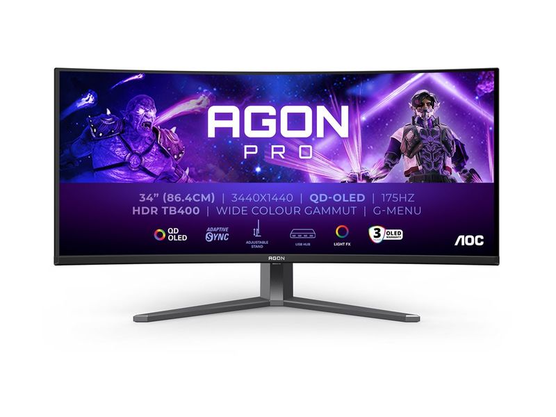 AOC AGON PRO AG346UCD - OLED monitor - curved - 34" - HDR
