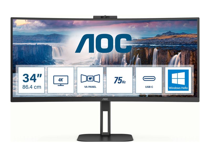 AOC LED Curved-Display Value-line CU34V5CW/BK - 86.4 cm (34") - 3440 x 1440 WQHD
