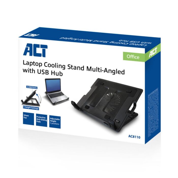 ACT AC8110 notebook cooling pad 43,9 cm (17.3") 1000 RPM Zwa - Afbeelding 4
