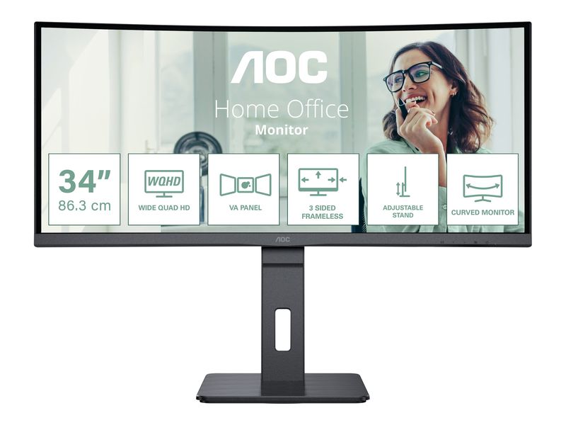AOC Curved Display CU34P3CV - 86.36 cm (34") - 3440 x 1440 Quad HD