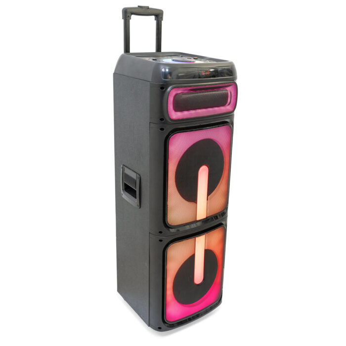 " KARAOKE SPECIAL " STANDUP BOX • 2 x 10"/25cm 1400W MET LED LICHT EFECTEN, MICRO & TROLLEY - Afbeelding 4