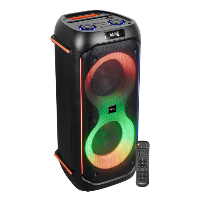 BLUETOOTH LUIDSPREKER MET ACCU EN LICHTEFFECTEN 2 x 6.5"/16cm - 600W