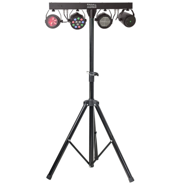 LICHT STANDAARD MET PAR PROJECTOR, STROBE, MOON & LASER