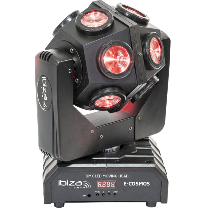 DMX-BESTUURDE 4-in-1 RGBW LED RETRO MOVING HEAD 12 x 10W
