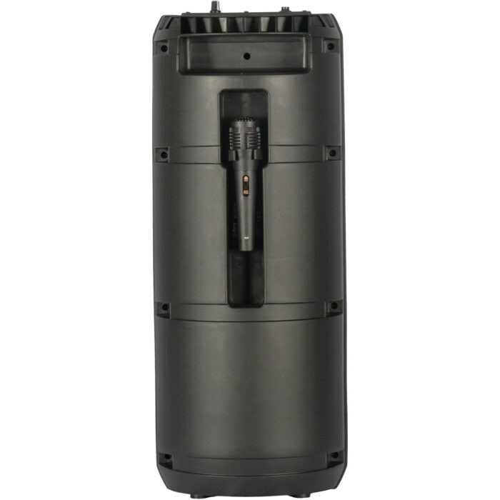 LUIDSPREKERBOX MET ACCU 2 x 8"/20cm 300W MET BLUETOOTH, USB, MICRO SD, FM, TWS, MICROFOON, AFSTANDSBEDIENING & LICHTEFFECT - Afbeelding 4
