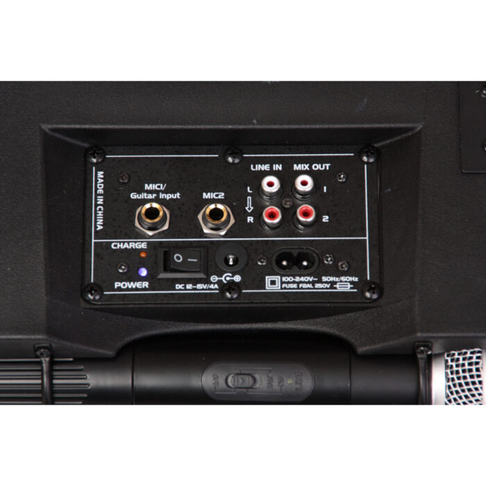 DRAAGBARE GELUIDSSET MET ACCU, USB MP3/SD, 2 UHF MICROFOONS & BLUETOOTH - Afbeelding 2