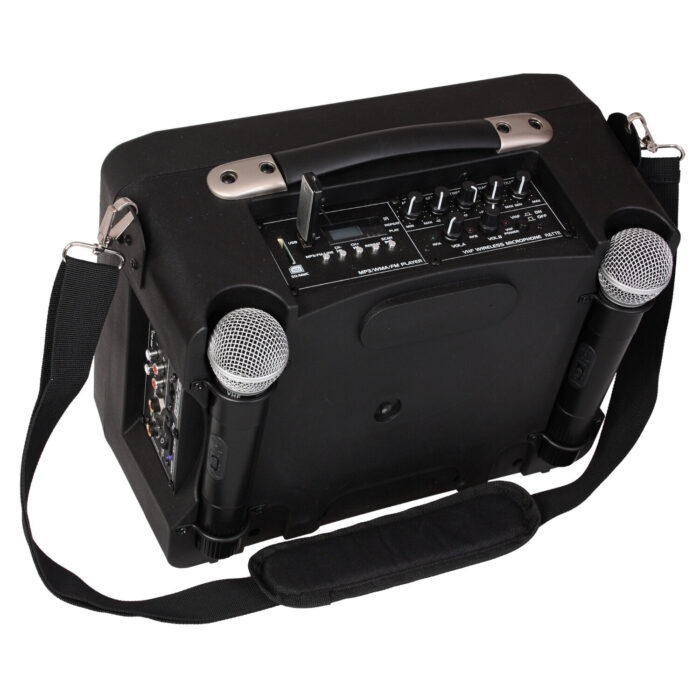 DRAAGBARE GELUIDSSET MET ACCU, USB MP3/SD, 2 UHF MICROFOONS & BLUETOOTH - Afbeelding 4
