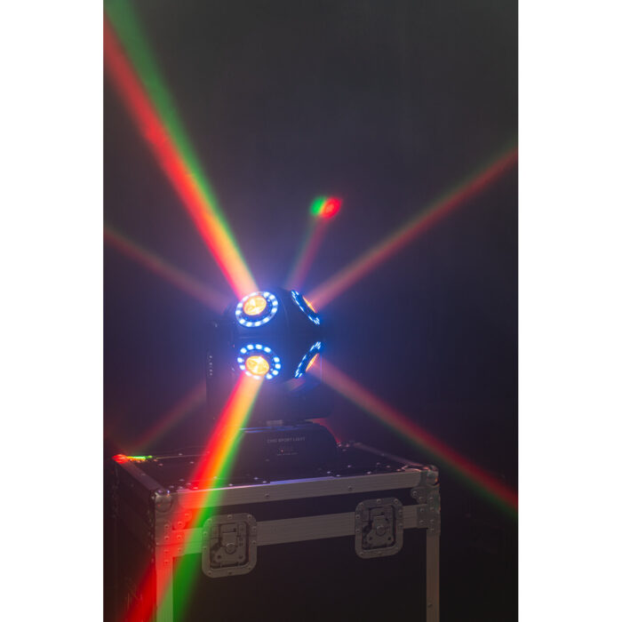 DMX-BESTUURDE MOVING HEAD MET 4-IN-1 RGBW LED's & 8 LICHTRINGEN - Afbeelding 3