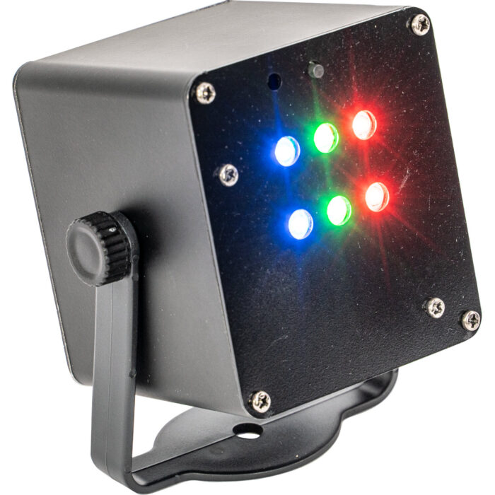 6 x 1W RGB LED STROBE EFFECT IN ZAKFORMAAT OP BATTERIJ - Afbeelding 3