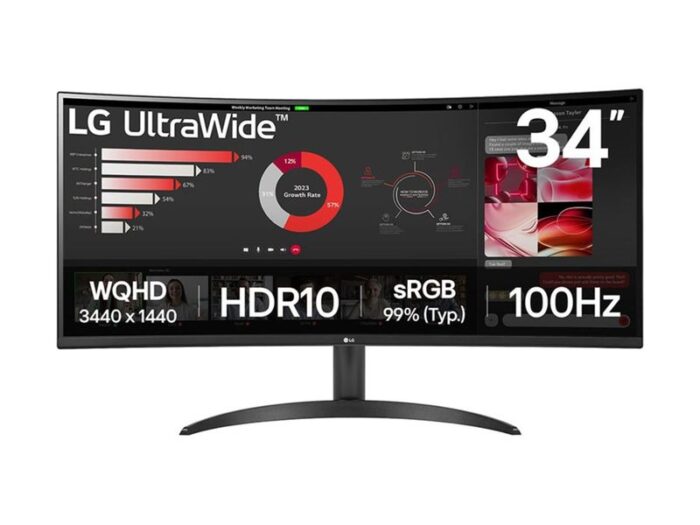 LG UltraWide 34WR50QK-B - LED monitor - curved - 34" - HDR