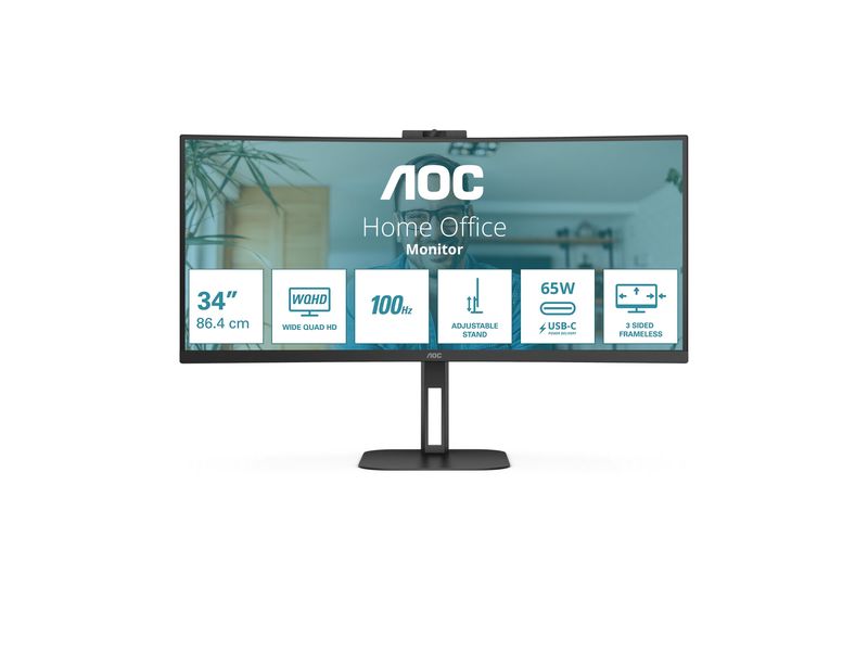 AOC LED Curved-Display CU34V5C - 86.4 cm (34") - 3440 x 1440 UWQHD