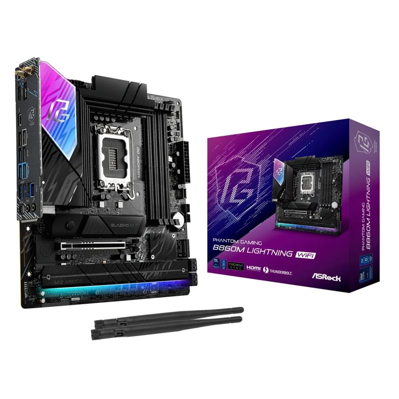 ASRock Phantom Gaming B860M LIGHTNING WIFI - motherboard - micro ATX - LGA1851 Socket - B860