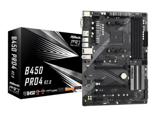 ASRock Mainboard B450 Pro4 R2.0 - ATX - Socket AM4 - AMD B450