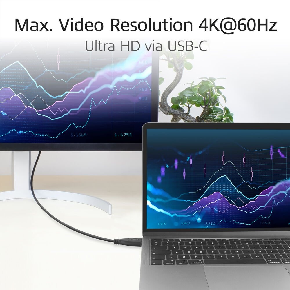 ACT AC7471 | USB 3.2 Gen 2 Kabel | USB-C (recht) naar USB-C (haaks boven/beneden) | 60W | 10Gbps | 1m | Zwart - Afbeelding 4