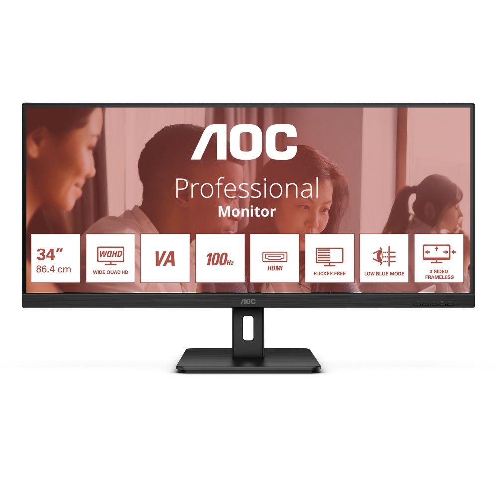AOC U34E2M 34″ | UWQHD 3440×1440 | VA | 100Hz | 4ms | Ultrawide Monitor