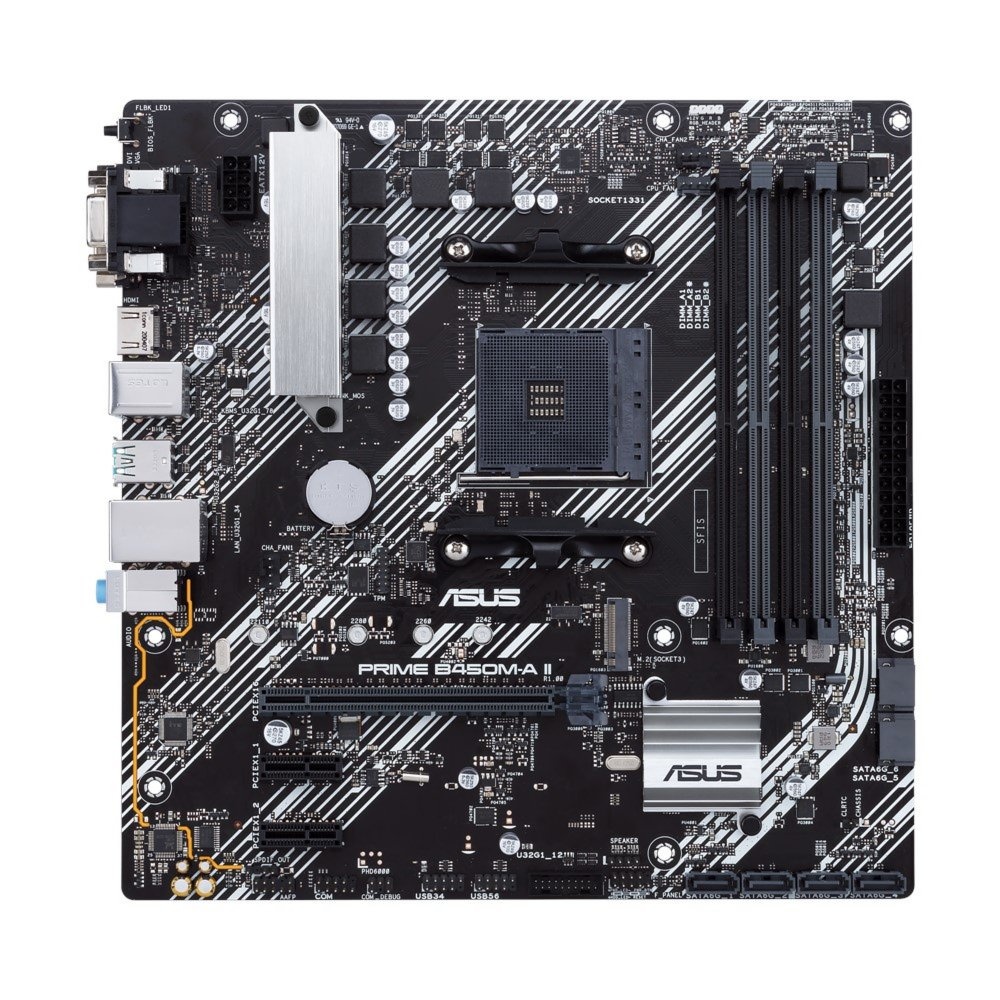 ASUS PRIME B450M-A II | Socket AM4 | AMD B450 | 4xDDR4 | Micro-ATX | Moederbord