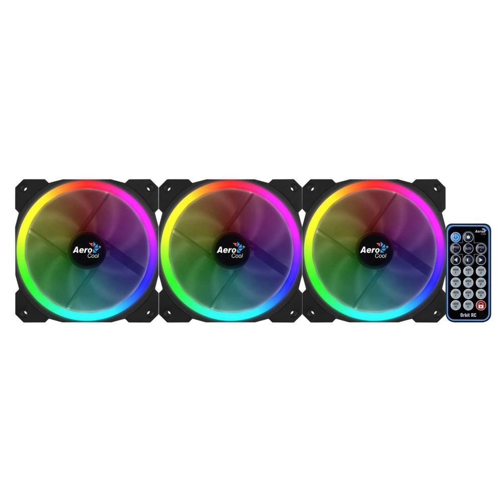 Aerocool Orbit RC ARGB 3 Pack | 120mm Case Fans met Remote Control - Afbeelding 2