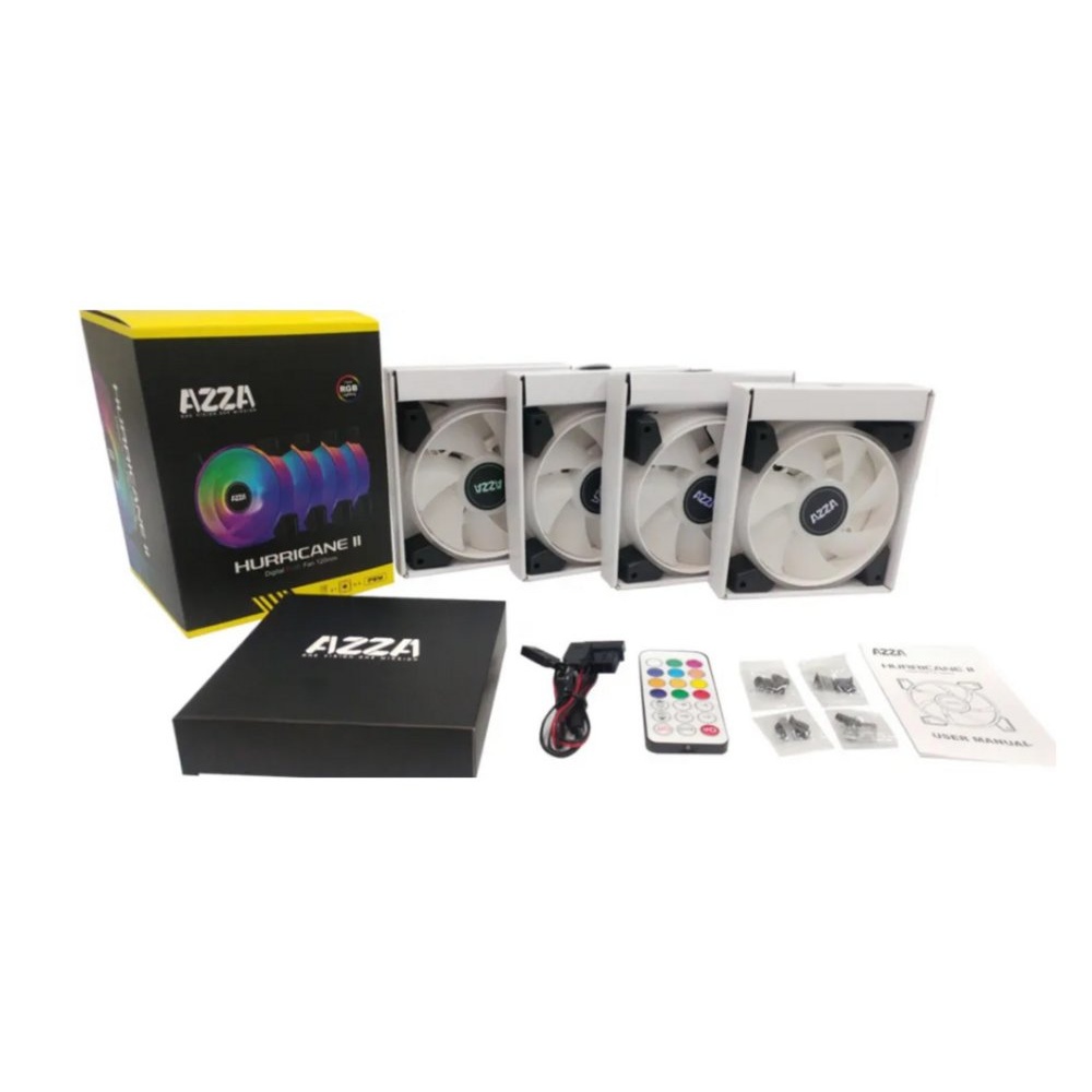 Azza Hurricane II RGB 4 Pack | 120mm Case Fans - Afbeelding 2