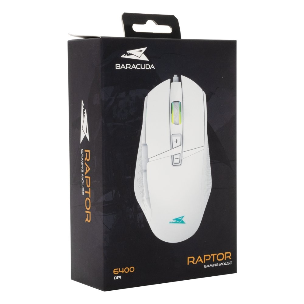 Baracuda RAPTOR RGB | Bedrade Gaming Muis | USB-A | 6400 DPI | Wit - Afbeelding 7