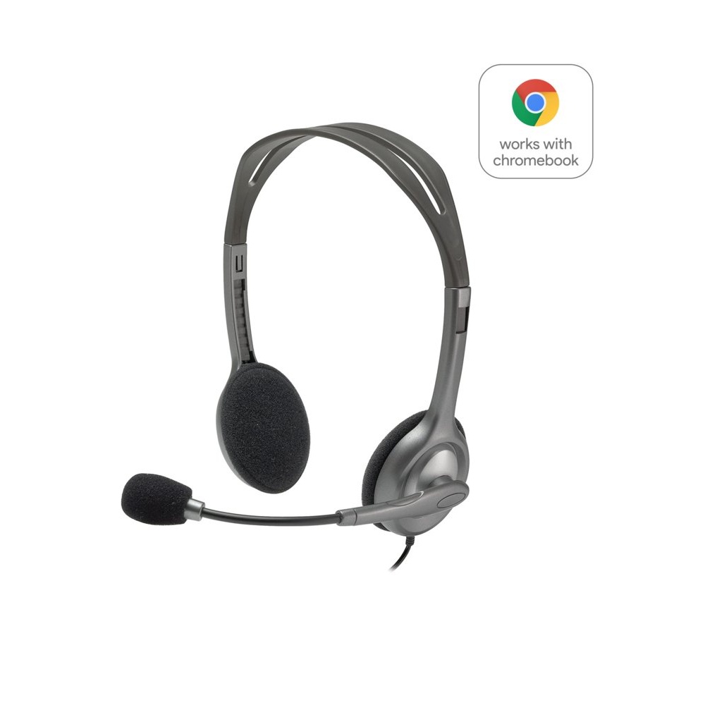 Logitech H111 | On-Ear Bedrade 3,5mm Koptelefoon met Microfoon | Grijs - Afbeelding 3