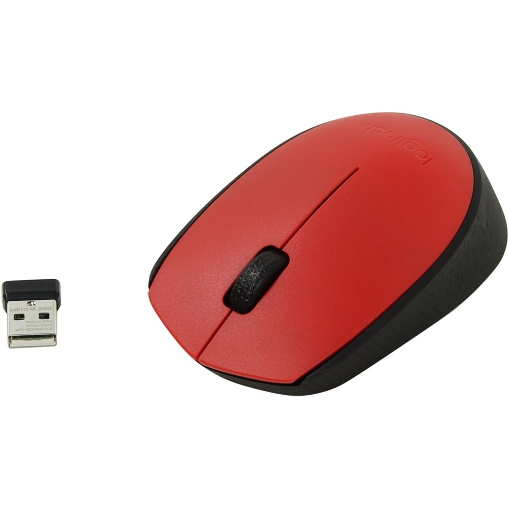 Logitech M171 | Draadloze Muis | Links- en Rechtshandig | RF | 1000 DPI | Rood/Zwart