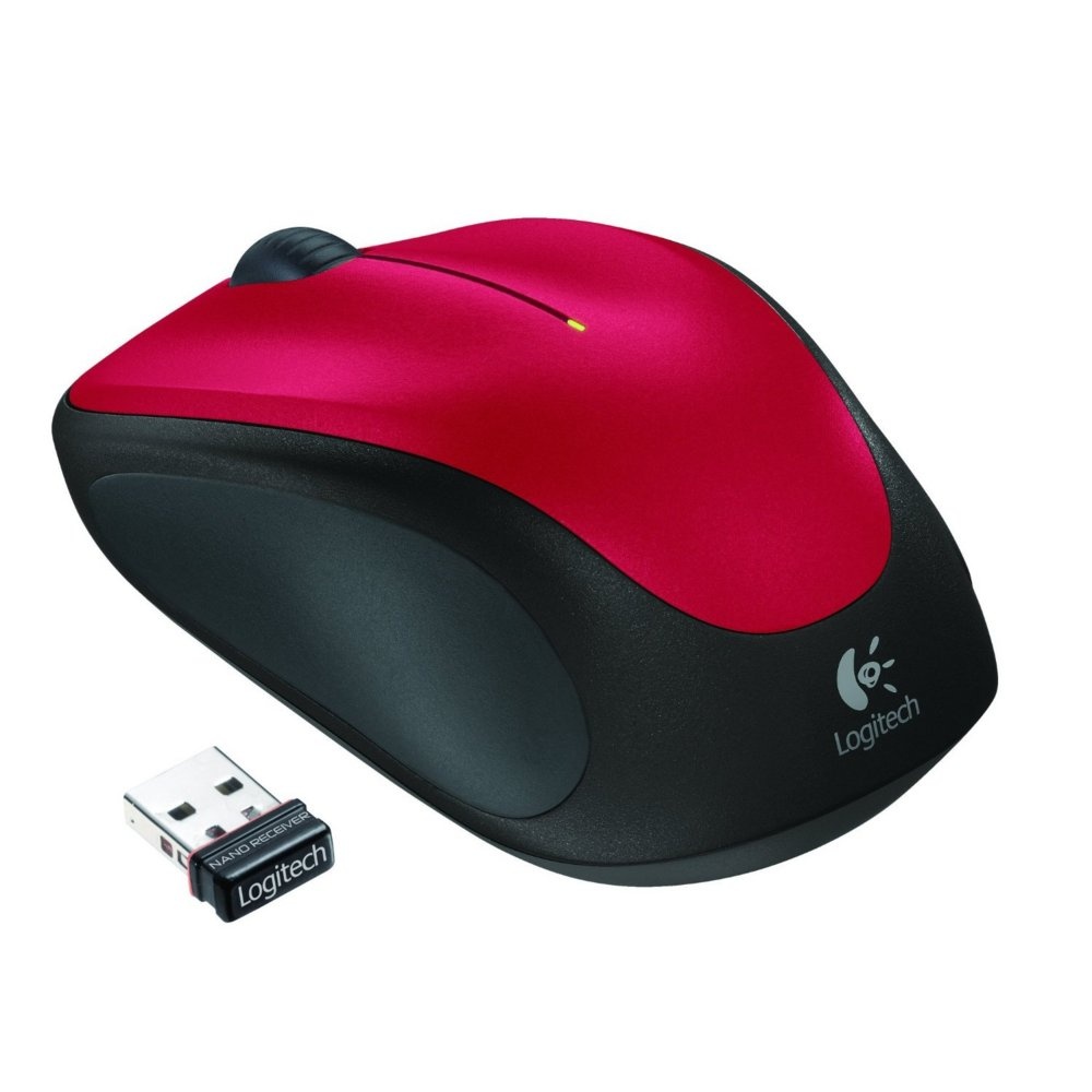 Logitech M235 | Draadloze Muis | Links- en Rechtshandig | RF | 1000 DPI | Rood/Zwart