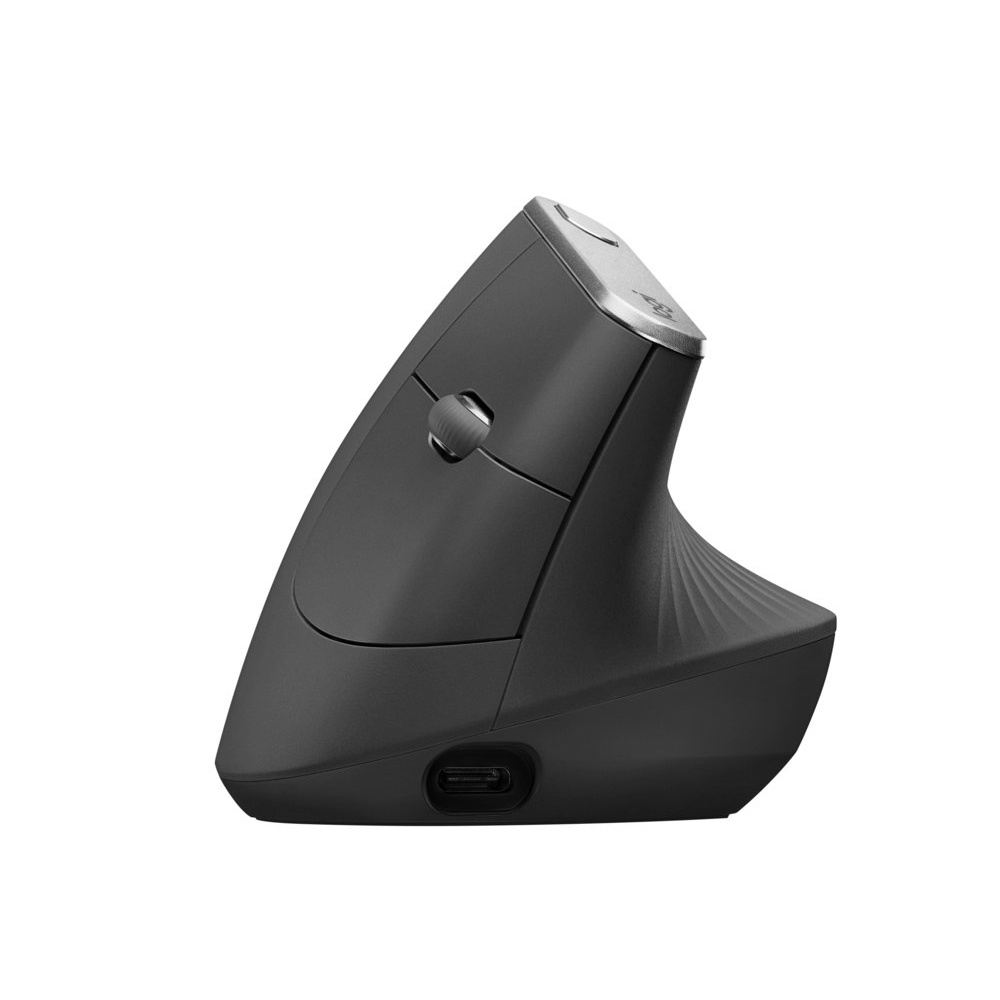 Logitech MX Vertical | Draadloze Ergonomische Muis | Rechtshandig | RF + Bluetooth + USB-C | 4000 DPI suggestie | Grafiet
