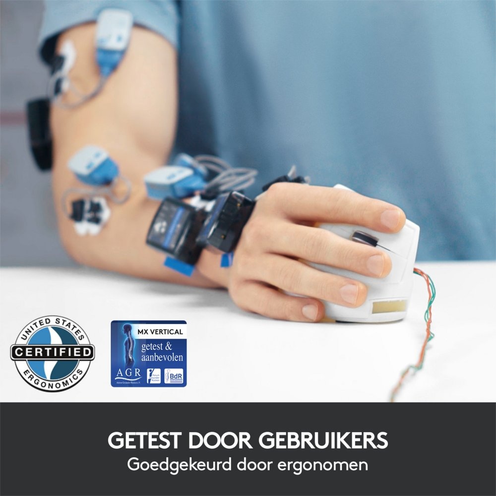 Logitech MX Vertical | Draadloze Ergonomische Muis | Rechtshandig | RF + Bluetooth + USB-C | 4000 DPI suggestie | Grafiet - Afbeelding 4