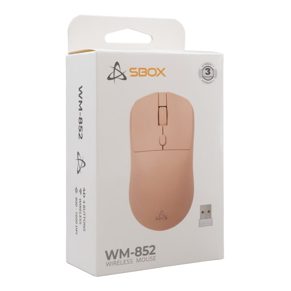 SBOX WM-852P Pink | Draadloze Muis | Links- en Rechtshandig | RF | 1600 DPI | Roze - Afbeelding 6
