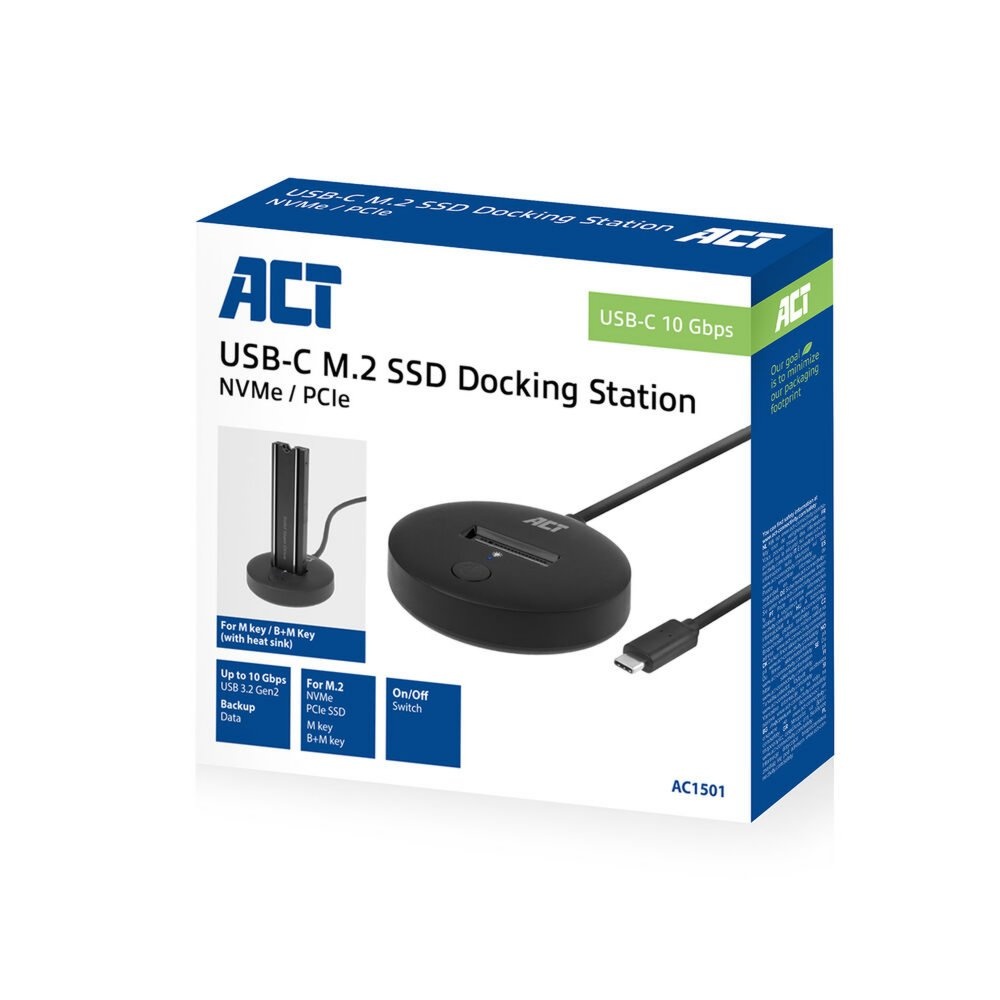 ACT AC1501 | M.2 NVMe/PCIe SSD Docking Station | USB-C 3.2 Gen2 (10 Gbps) - Afbeelding 3