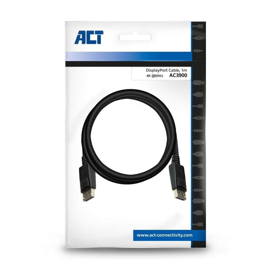 ACT AC3900 | DisplayPort Kabel | 1,0m | Zwart - Afbeelding 3