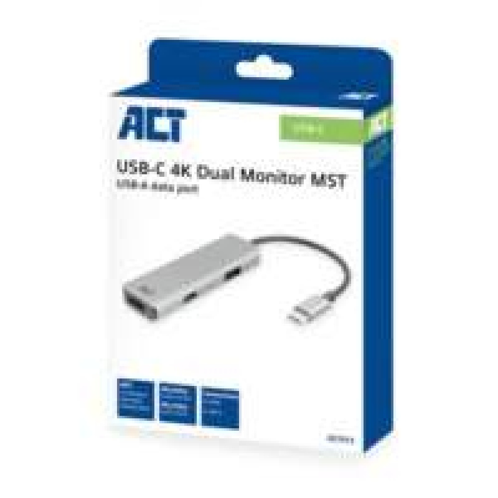 ACT AC7013 | Docking Station & Poortreplicator | USB-C 3.2 Gen 1 | Zwart/Grijs - Afbeelding 8