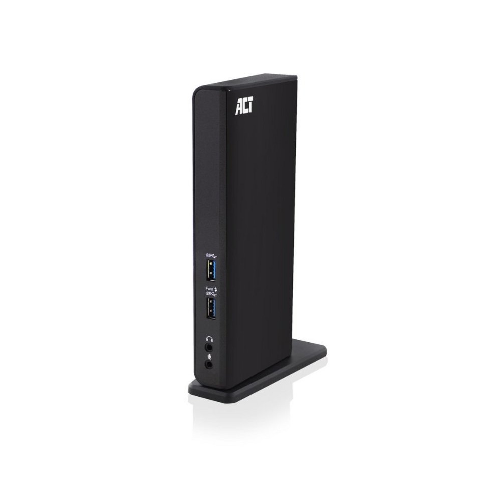 ACT AC7049 | USB-C/A Multiport Docking Station | 2x HDMI (2048×1152) + Ethernet + 6x USB + Audio | Zwart