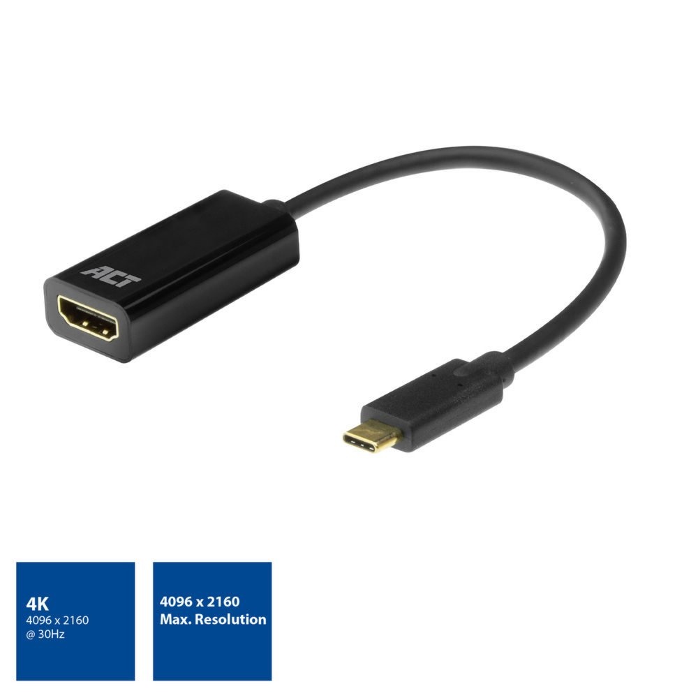 ACT AC7305 | USB-C naar HDMI Adapter | 0,15 m | Zwart - Afbeelding 2