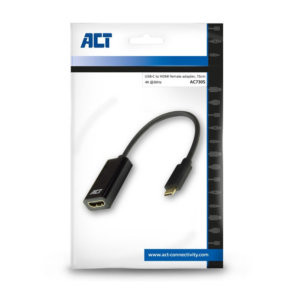 ACT AC7305 | USB-C naar HDMI Adapter | 0,15 m | Zwart - Afbeelding 7