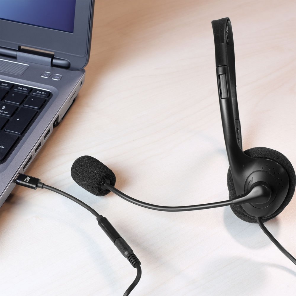 ACT AC7380 | 3.5mm naar USB Type-C | 0,11 Meter | Audiokabel Tussenstuk | Zwart - Afbeelding 3