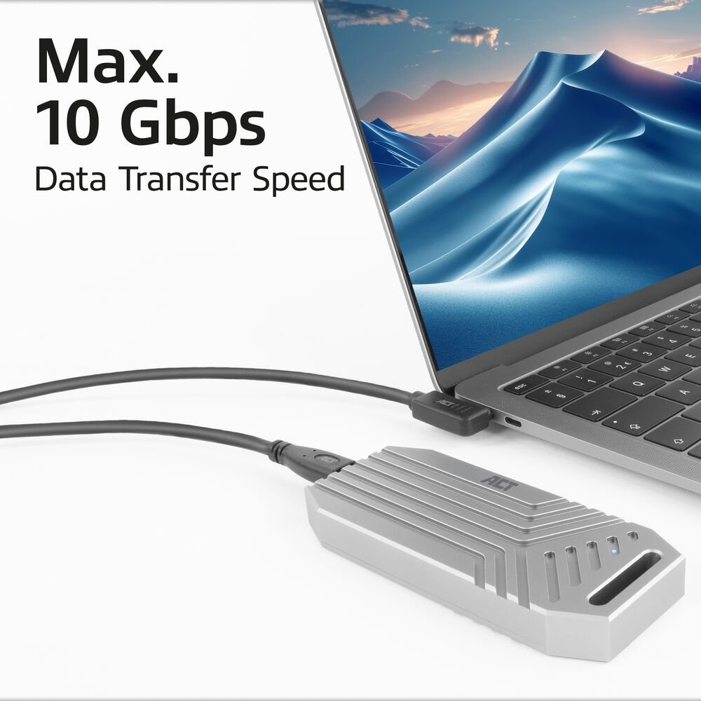 ACT AC7408 | USB 3.2 Gen 2 Kabel | USB-C (recht) naar USB-C (haaks links/rechts) | 60W | 10Gbps | 3m | Zwart - Afbeelding 5