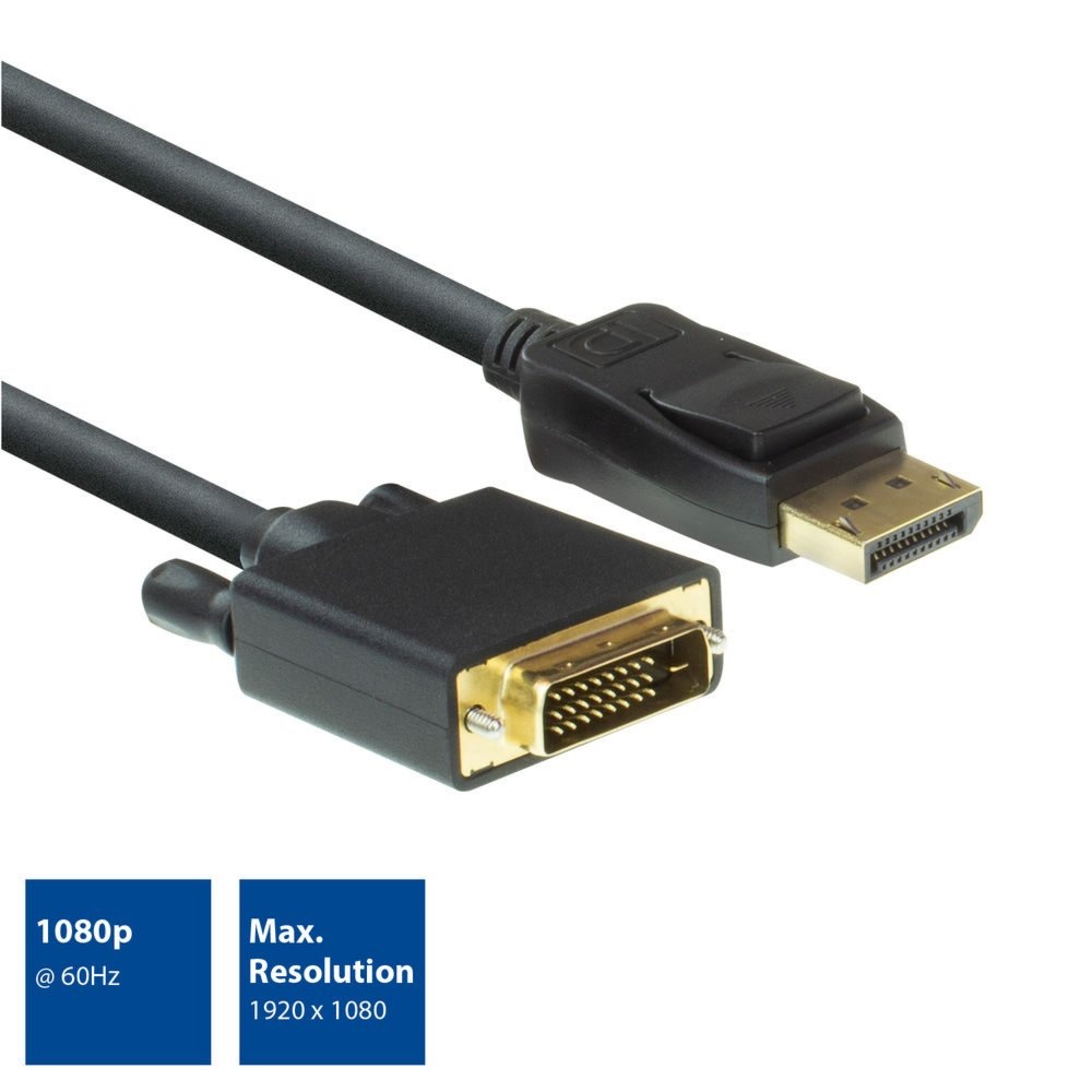 ACT AC7505 | DisplayPort naar DVI Kabel | 1,8 m | M/M - Afbeelding 3