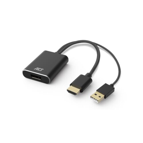 ACT AC7536 | HDMI + USB naar DisplayPort Adapterkabel | 0,24 m | Zwart