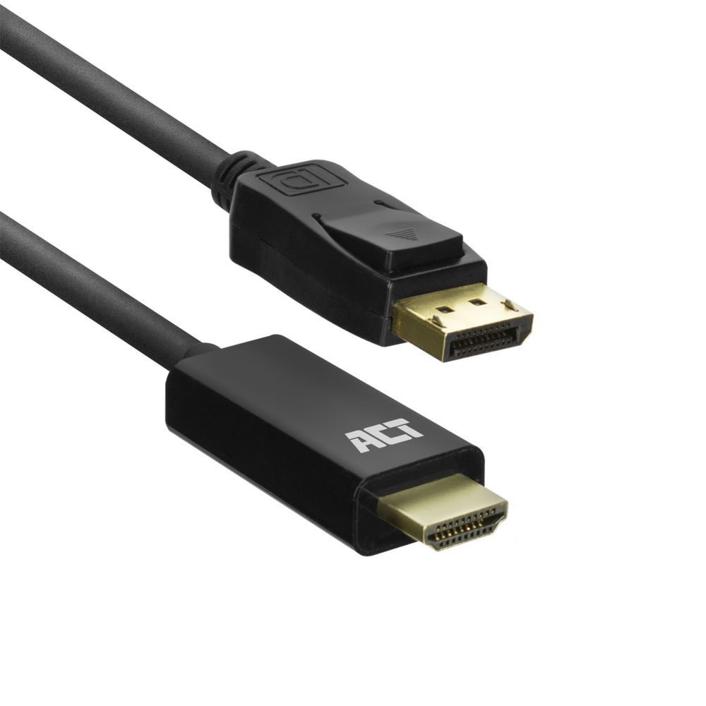 ACT AC7550 | DisplayPort naar HDMI Kabel | 1,8 m | Zwart - Afbeelding 2