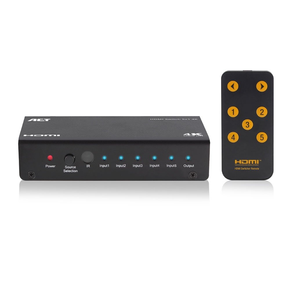 ACT AC7840 HDMI Switch | 5 Ingangen | 1 Uitgang | 4K @ 30Hz | Inclusief Afstandsbediening - Afbeelding 6