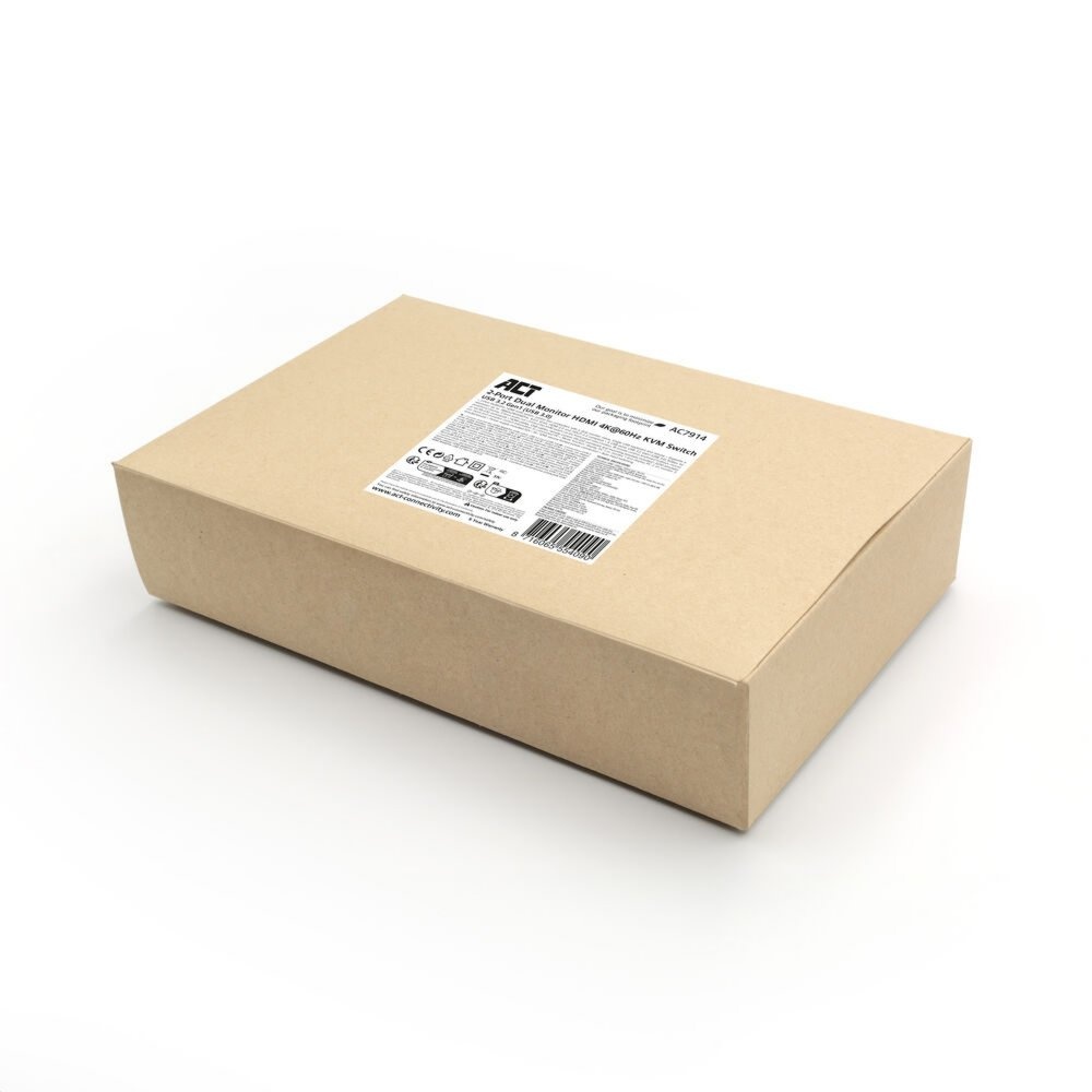 ACT AC7914 | KVM-Switch | 2-Poorts Dual HDMI | 4K@60Hz | USB 3.2 Gen1 | RS-232 | Zwart - Afbeelding 4